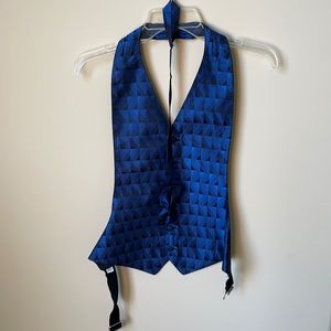 (Desmonds) Royal Blue Formal Tuxedo Vest & Bowtie